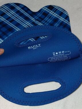 BUILT NY  Brand Blue Dual Neoprene Water/Wine Bottle Tote